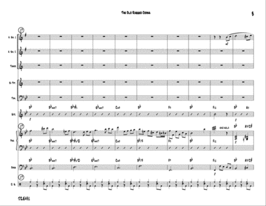 THE OLD RUGGED CROSS (On a Hill Far Away) - Jazz Ensemble (AAT Saxes, Trumpet, Trombone & Rhythm) Jazz Ensemble scores gallery preview page 3