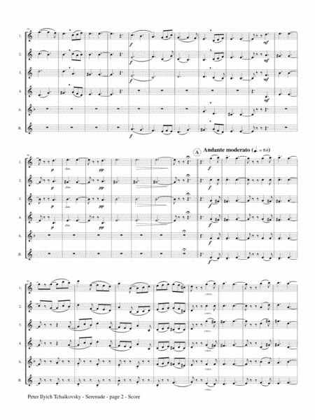 Serenade, Op. 48 - First Movement for Flute Choir