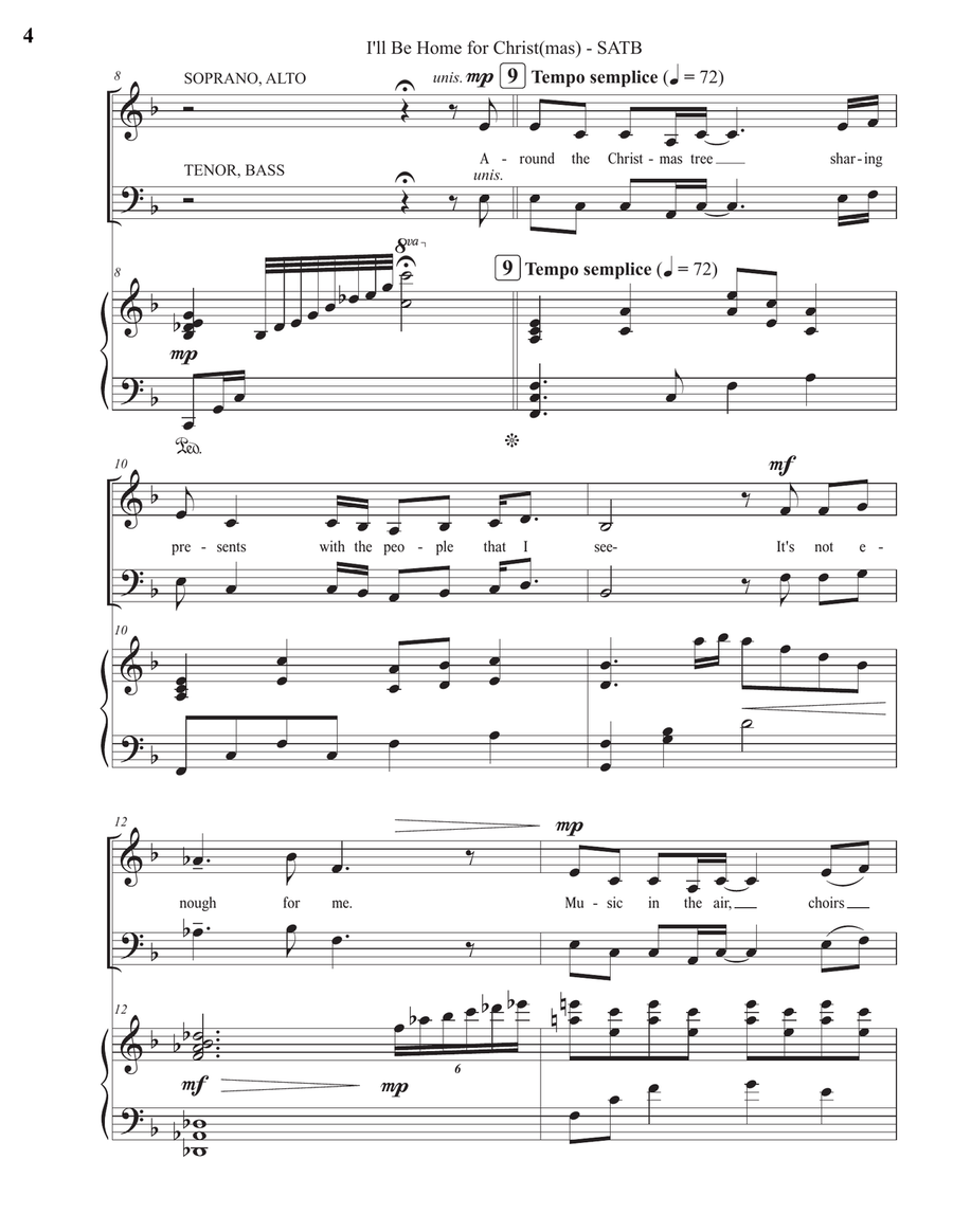 I'll Be Home For Christmas 4-Part scores gallery preview page 4