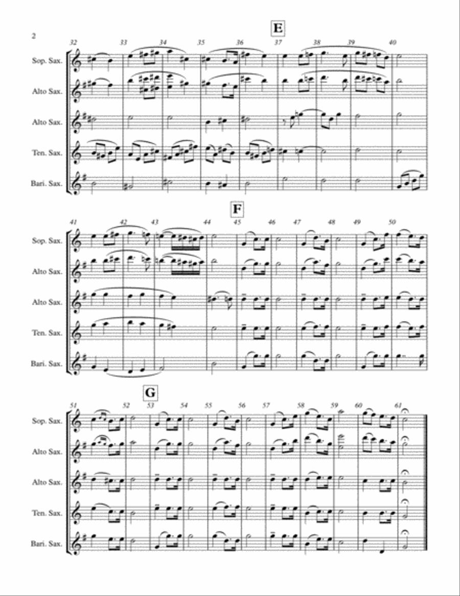 Wedding March for Saxophone Quartet Saxophone Quartet scores gallery preview page 2