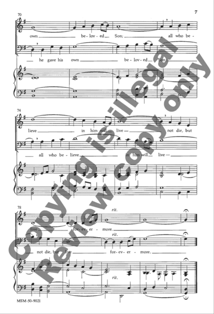 For God So Loved the World 4-Part scores gallery preview page 6