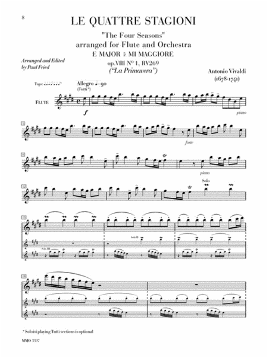 Vivaldi: The Four Seasons for Flute Flute Solo scores gallery preview page 2