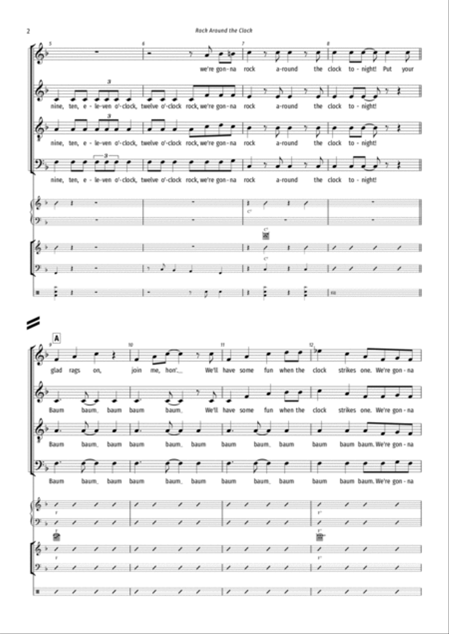 Rock Around The Clock 4-Part scores gallery preview page 2