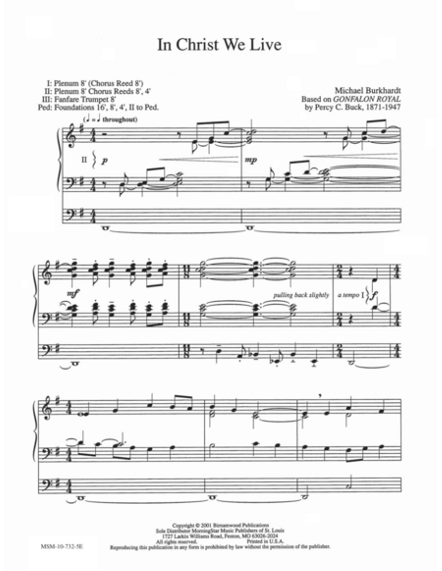 In Christ We Live Organ scores gallery preview page 1