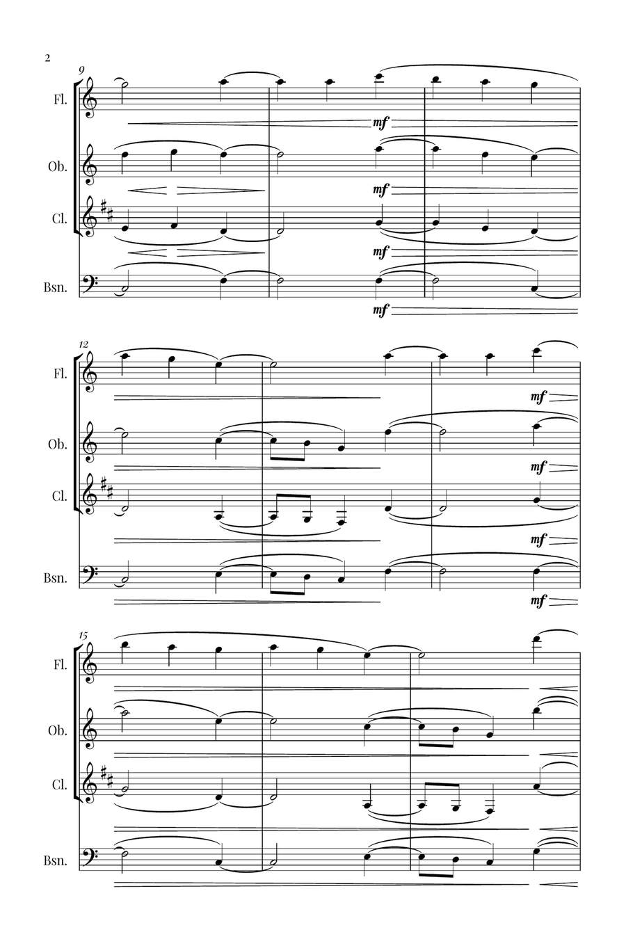 Silent Night Woodwind Quartet scores gallery preview page 2