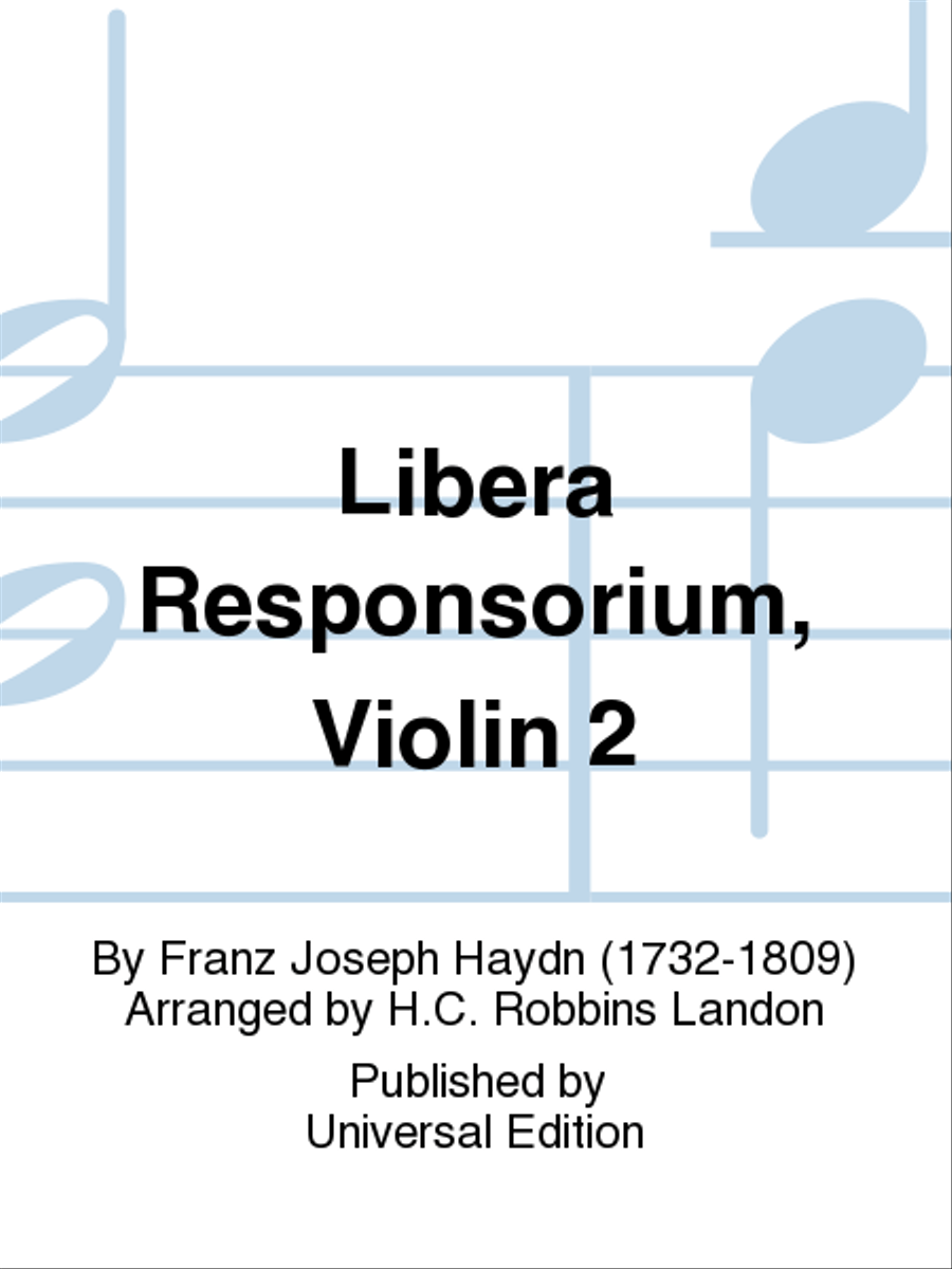 Libera Responsorium, Violin 2 Violin scores gallery preview page 1