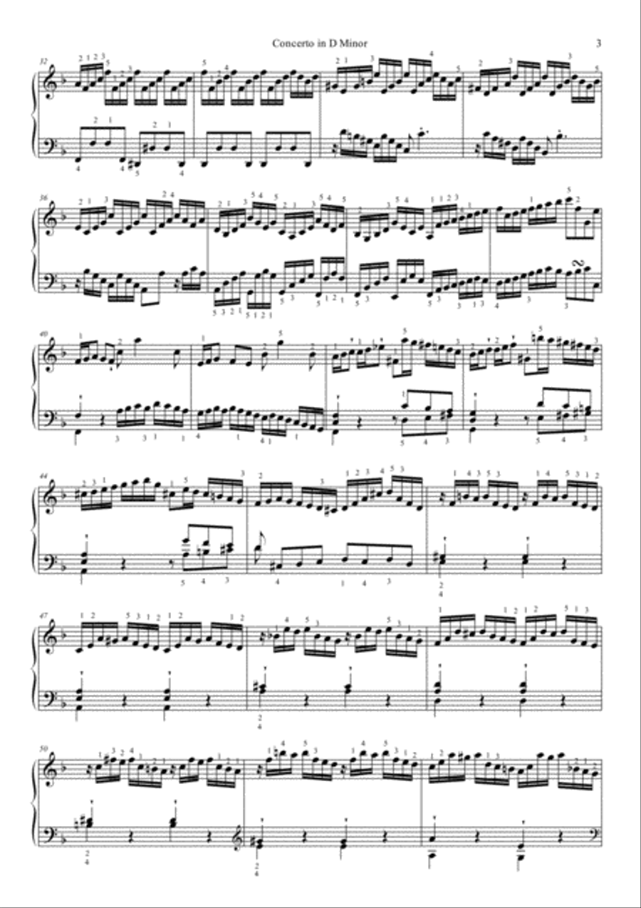 Concerto in D minor, BWV 1052 Piano Solo scores gallery preview page 3