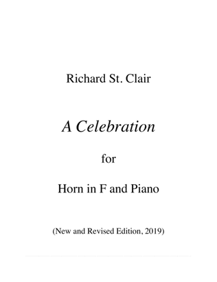 Book cover for A CELEBRATION for Horn in F and Piano (Score and Part)