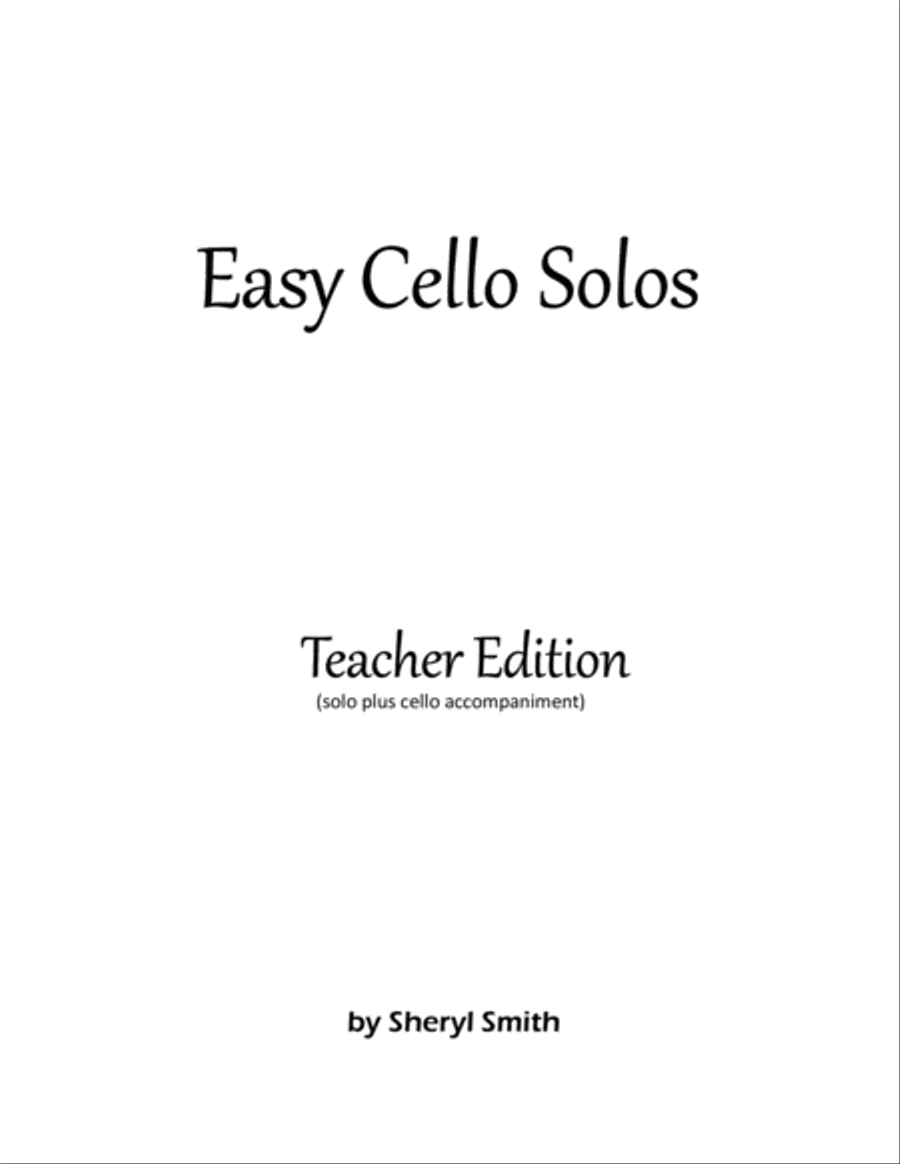 Easy Cello Solos - Teacher Edition (with cello accompaniment) Cello Solo scores gallery preview page 1