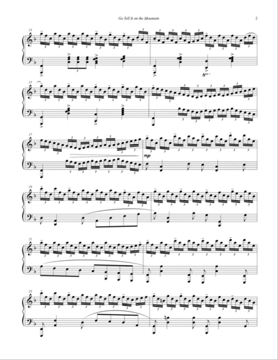 Go Tell It on the Mountain Piano Solo scores gallery preview page 3
