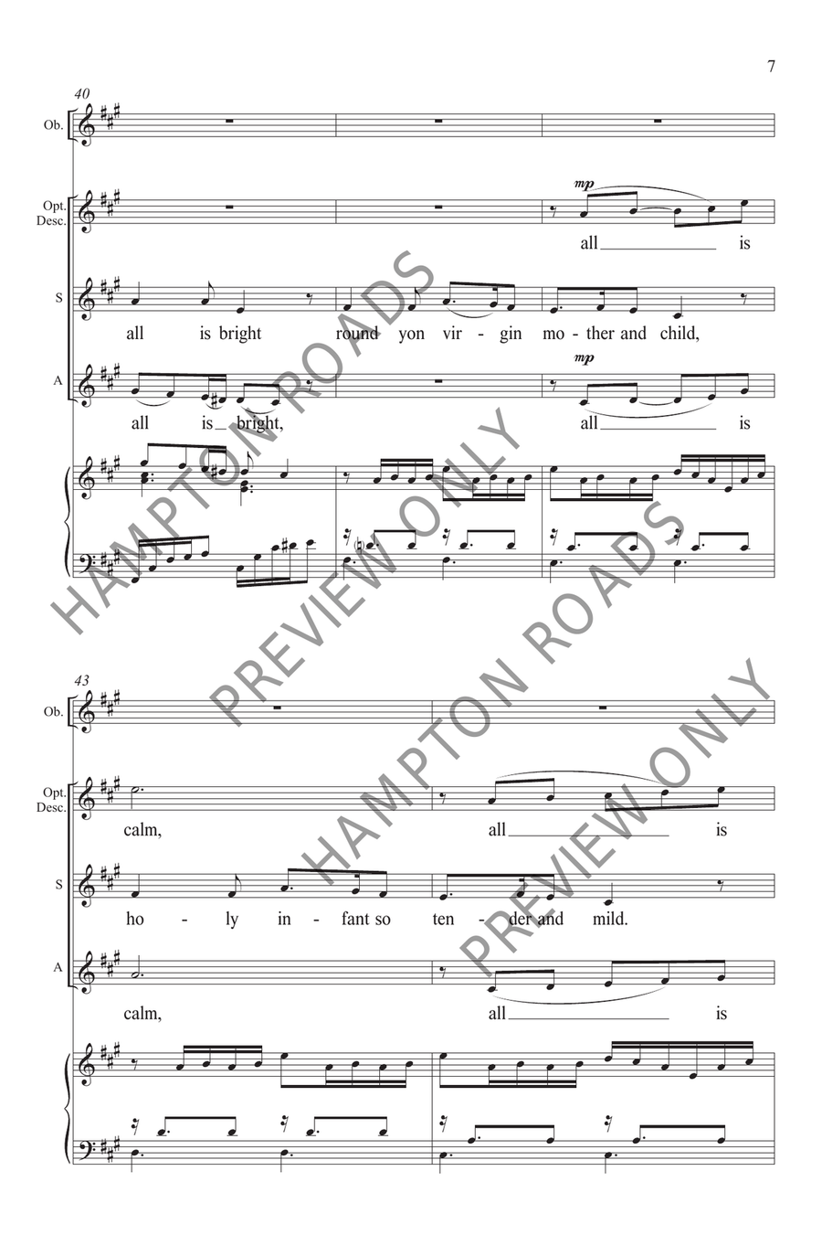 Love's Pure Light, Silent Night (SA,TWOPART) SA scores gallery preview page 8