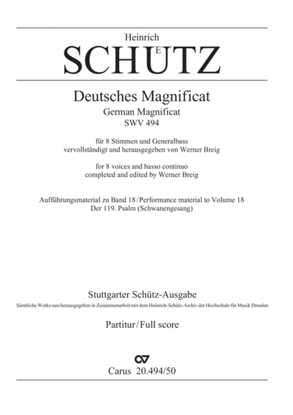 German Magnificat. "Meine Seele erhebt den Herrn"