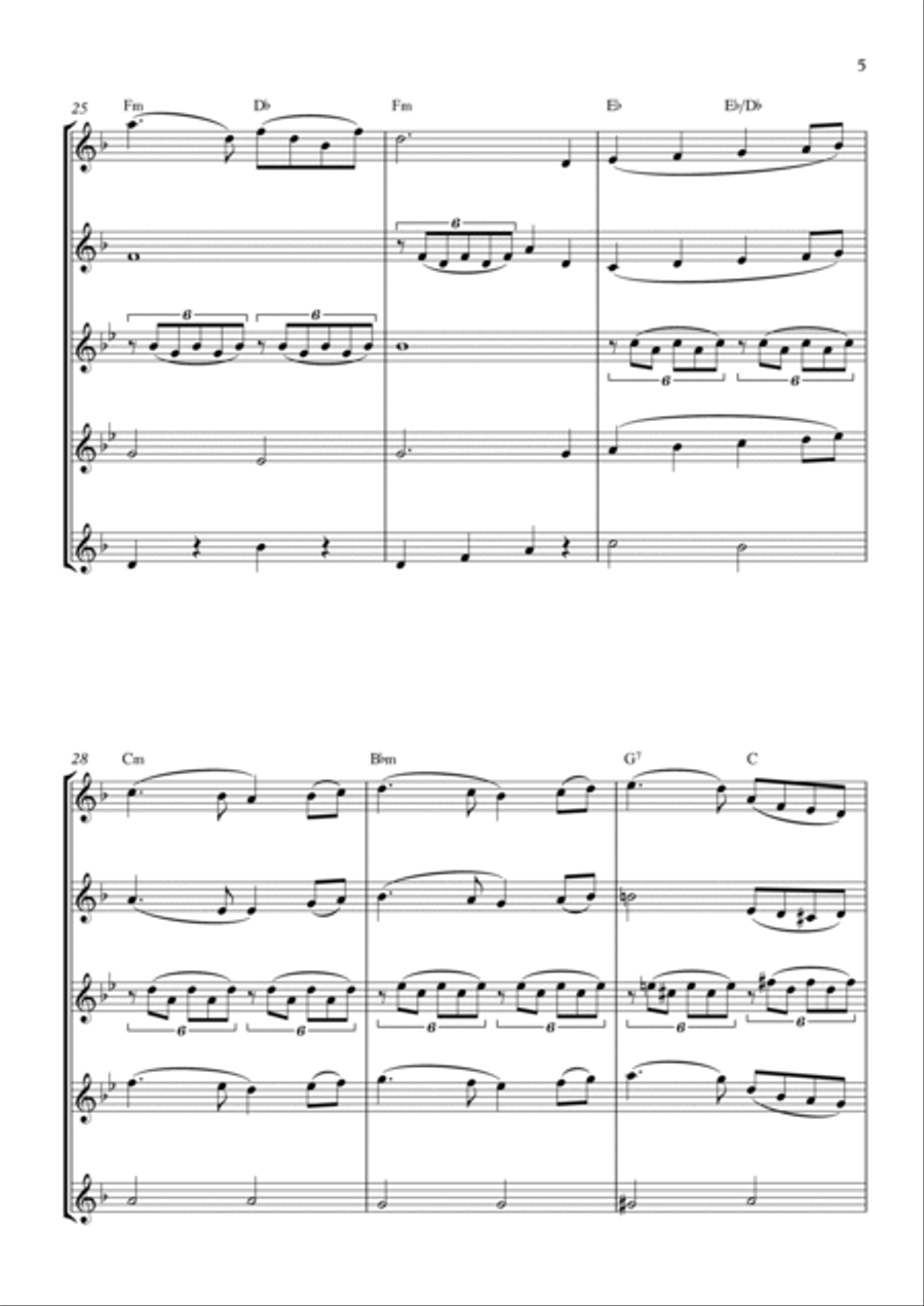 Swan Lake Saxophone Quintet scores gallery preview page 5