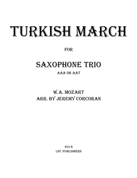 Turkish March for Saxophone Trio (AAA or AAT) image number null