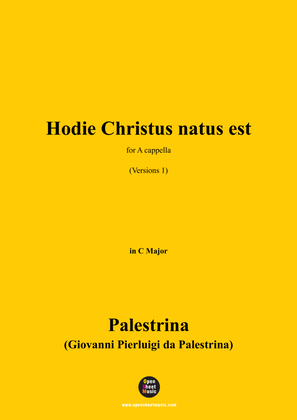 Book cover for Palestrina-Hodie Christus natus est(Versions 1),in C Major