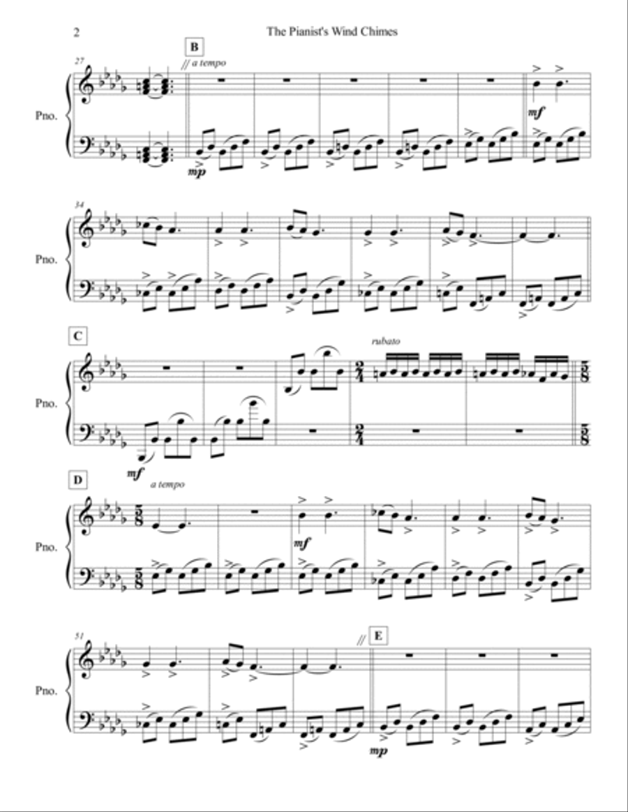 The Pianist's Wind Chimes Piano Method scores gallery preview page 2