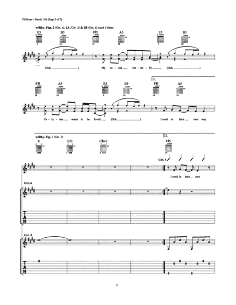 Dandy Life Dandy Life Electric Guitar scores gallery preview page 3