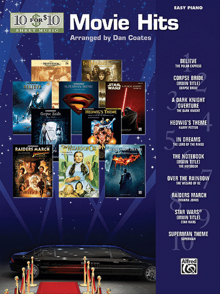 10 for 10 Sheet Music Movie Hits Easy Piano scores gallery preview page 1