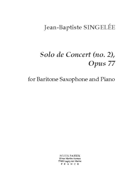 Solo de Concert (no. 2), Opus 77