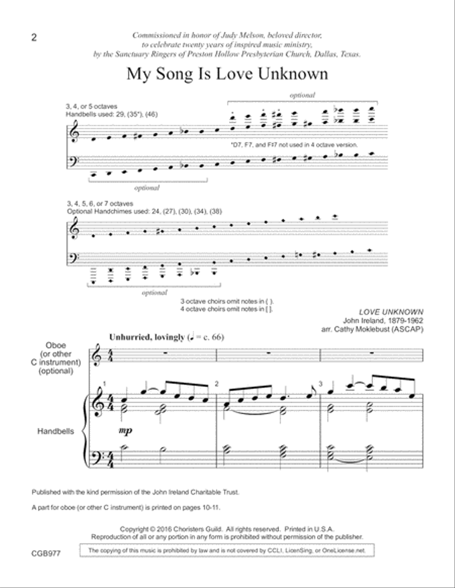 My Song Is Love Unknown Handbell Choir scores gallery preview page 2
