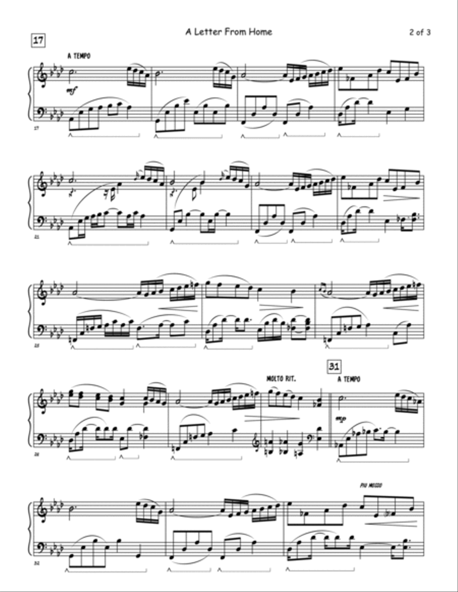 A Letter from Home A Letter from Home Piano Solo scores gallery preview page 2