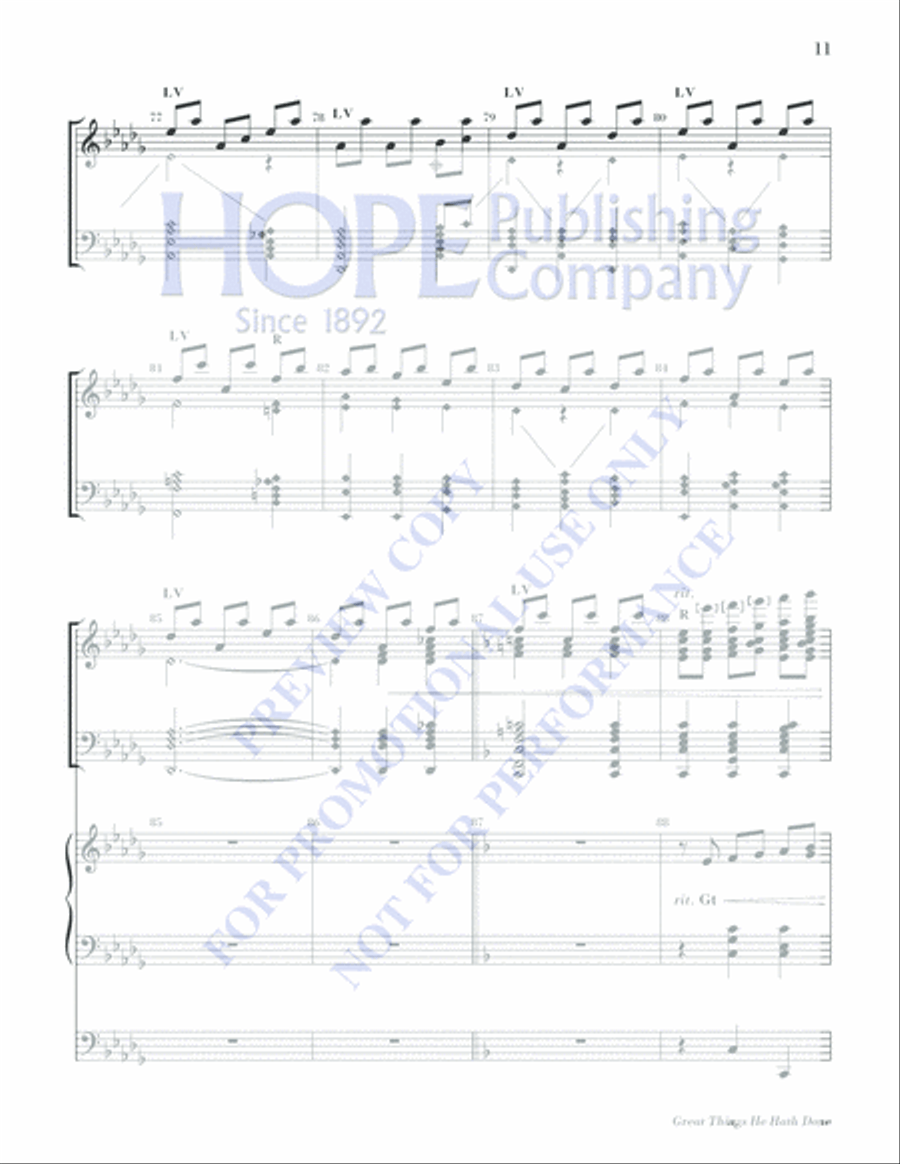 Great Things He Hath Done Handbell Choir scores gallery preview page 11