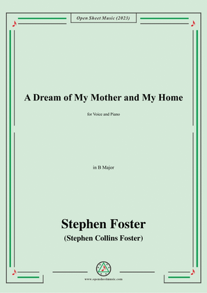 Book cover for S. Foster-A Dream of My Mother and My Home,in B Major