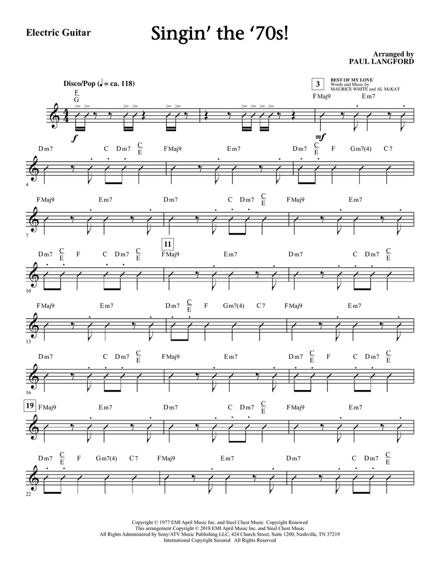 Singin' The 70's (arr. Paul Langford) - Guitar