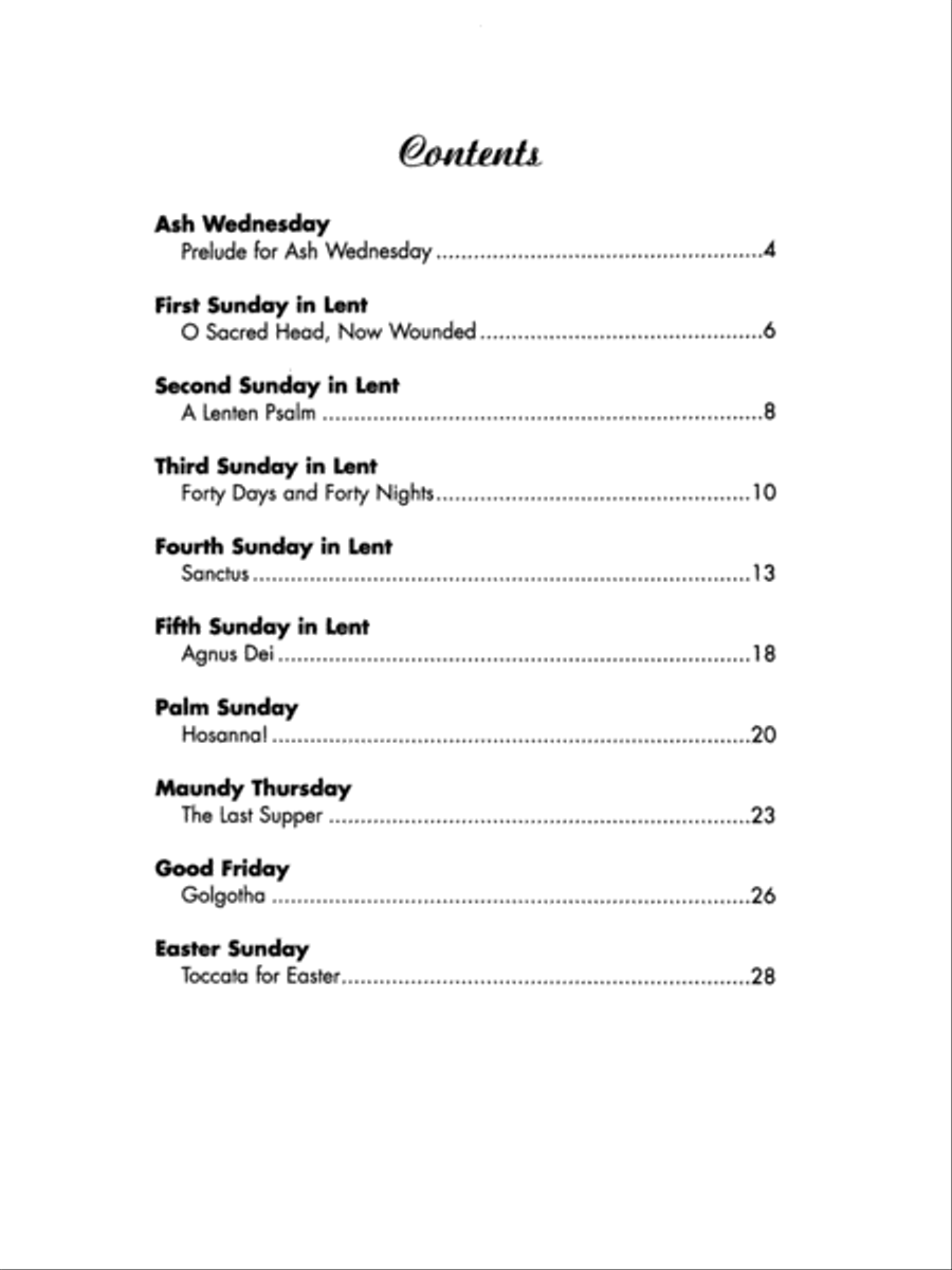 From Ash Wednesday to Easter Organ scores gallery preview page 2