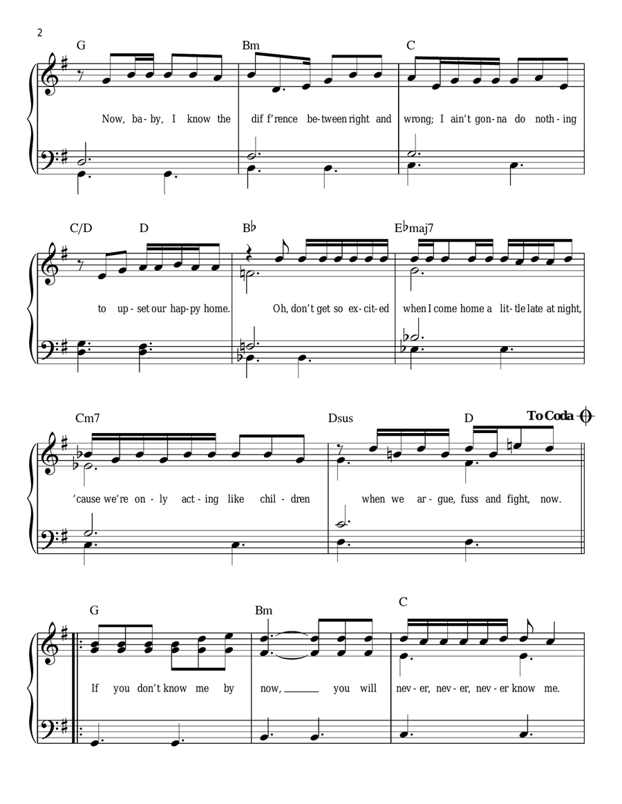If You Don't Know Me By Now Easy Piano scores gallery preview page 2