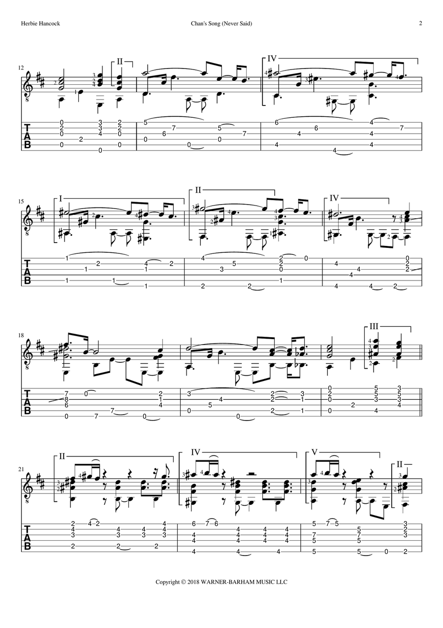 Chan's Song Guitar Solo scores gallery preview page 2