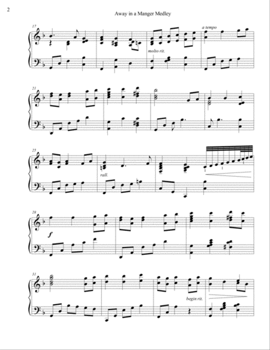 Away in a Manger Medley Piano Solo scores gallery preview page 2