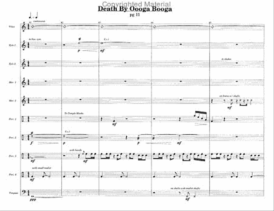 Death By Oooga Booga Percussion Ensemble scores gallery preview page 4
