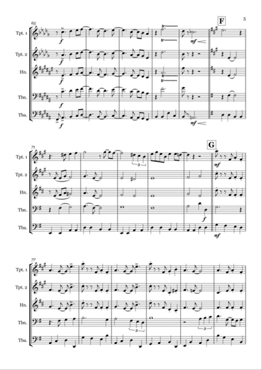 Beyond The Sea Beyond The Sea Brass Quintet scores gallery preview page 5