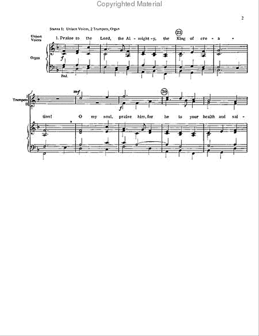 Praise to the Lord, the Almighty Choir scores gallery preview page 3