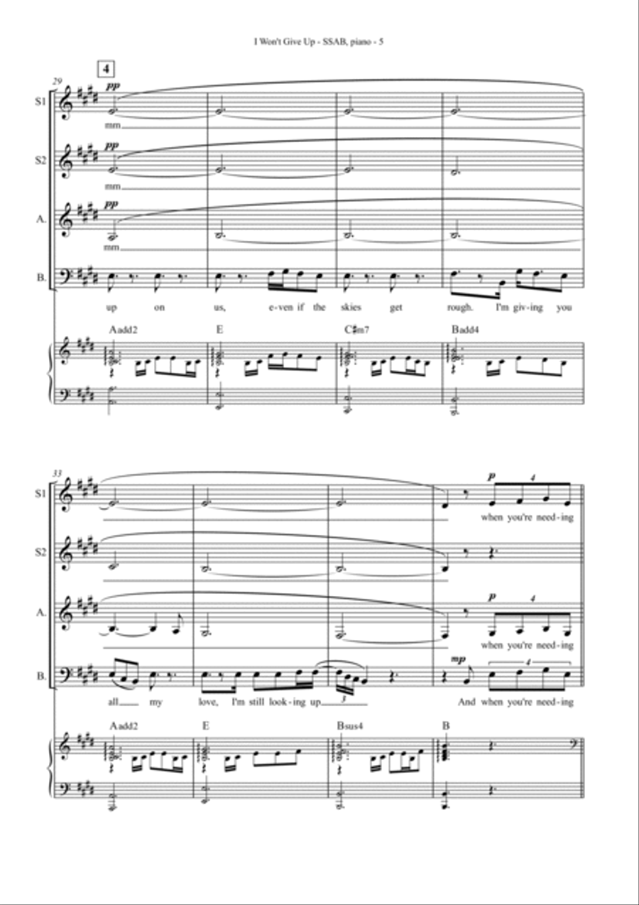 I Won't Give Up I Won't Give Up 4-Part scores gallery preview page 5