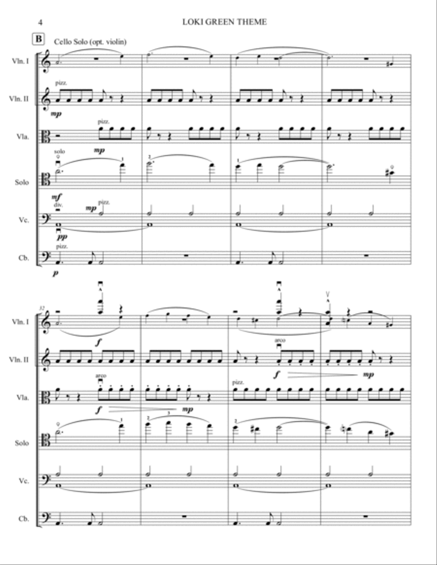 Loki Green Theme String Orchestra scores gallery preview page 6