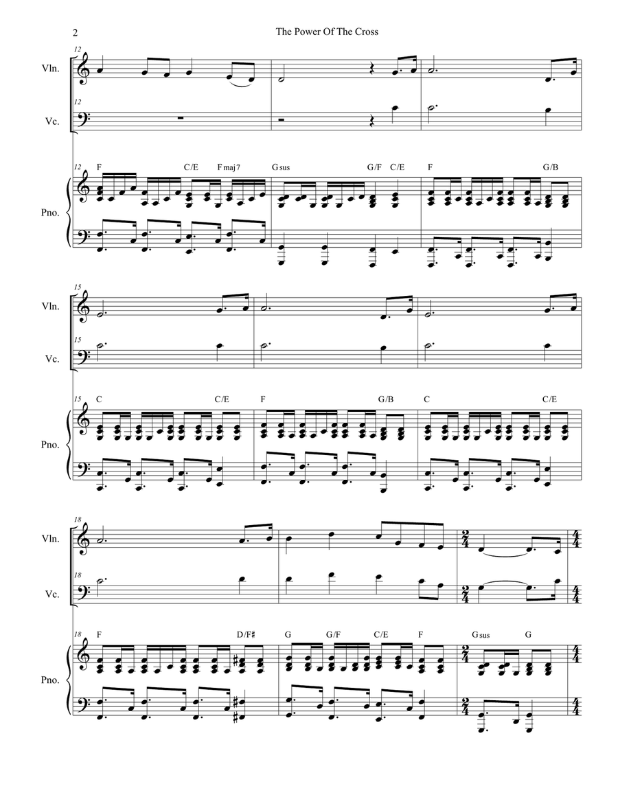 The Power Of The Cross (Oh To See The Dawn) Piano Trio scores gallery preview page 2