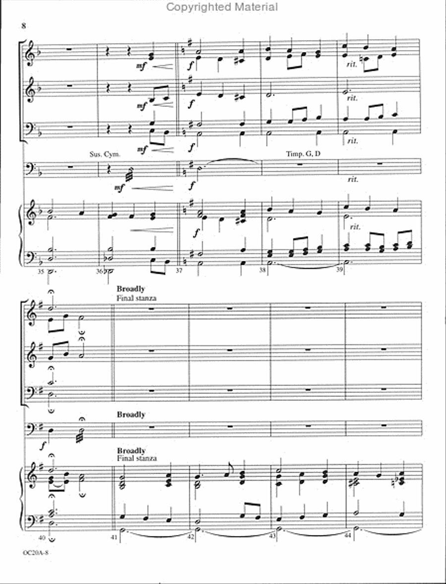 Praise and Adoration - full score and parts Horn scores gallery preview page 5