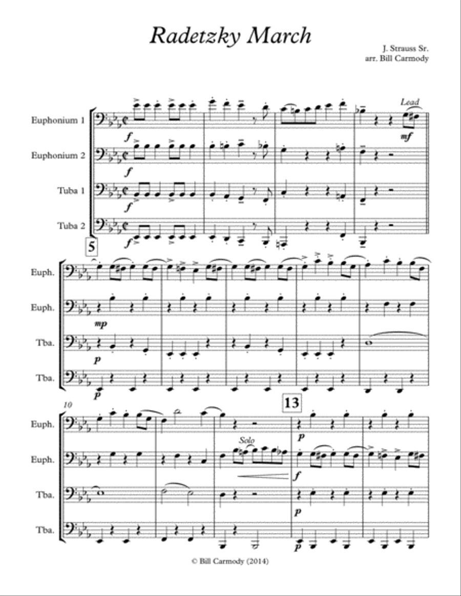 Radetzky March Brass Ensemble scores gallery preview page 2