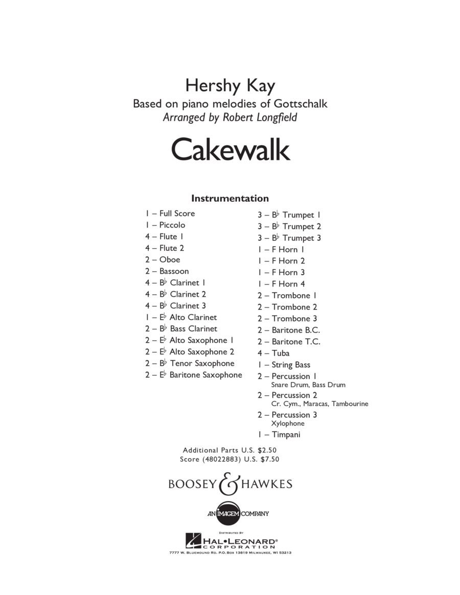 Cakewalk - Conductor Score (Full Score) Concert Band scores gallery preview page 1