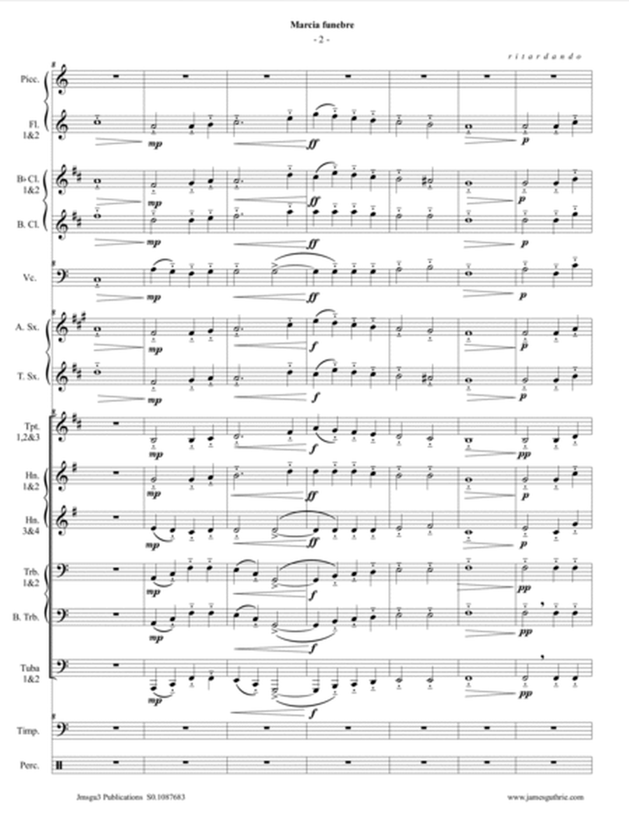 Guthrie: Marcia funebre from Symphony No. 4 for Concert Band image number null