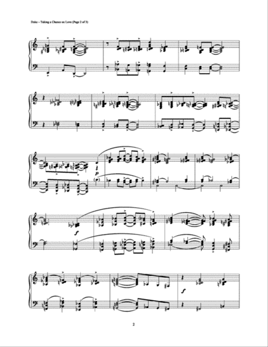 Taking a Chance on Love Taking a Chance on Love Piano Solo scores gallery preview page 2