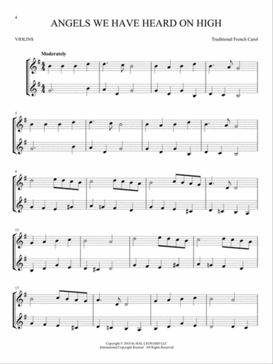 Christmas Carols for Two Violins String Duet scores gallery preview page 3