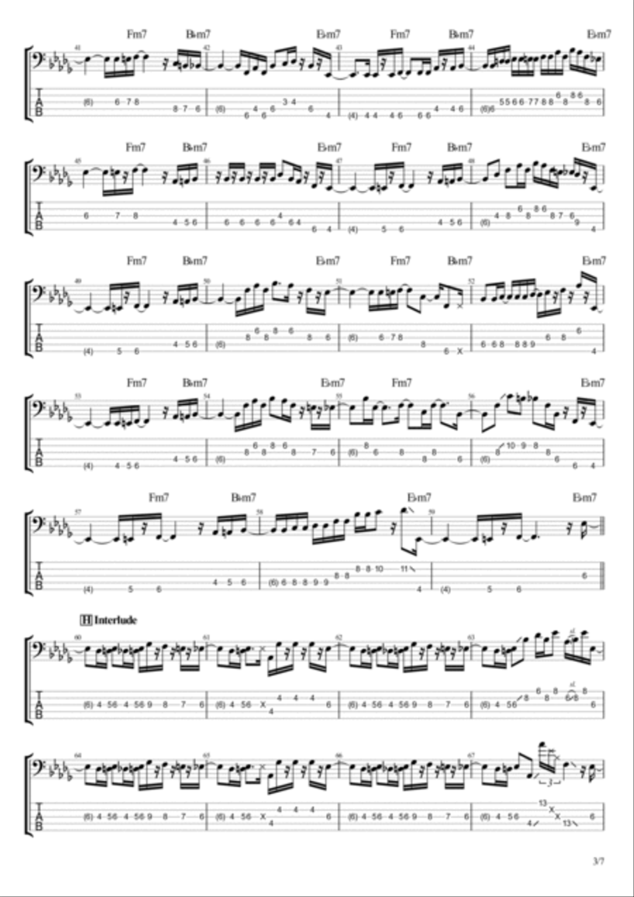 Space Cowboy Bass Guitar scores gallery preview page 3