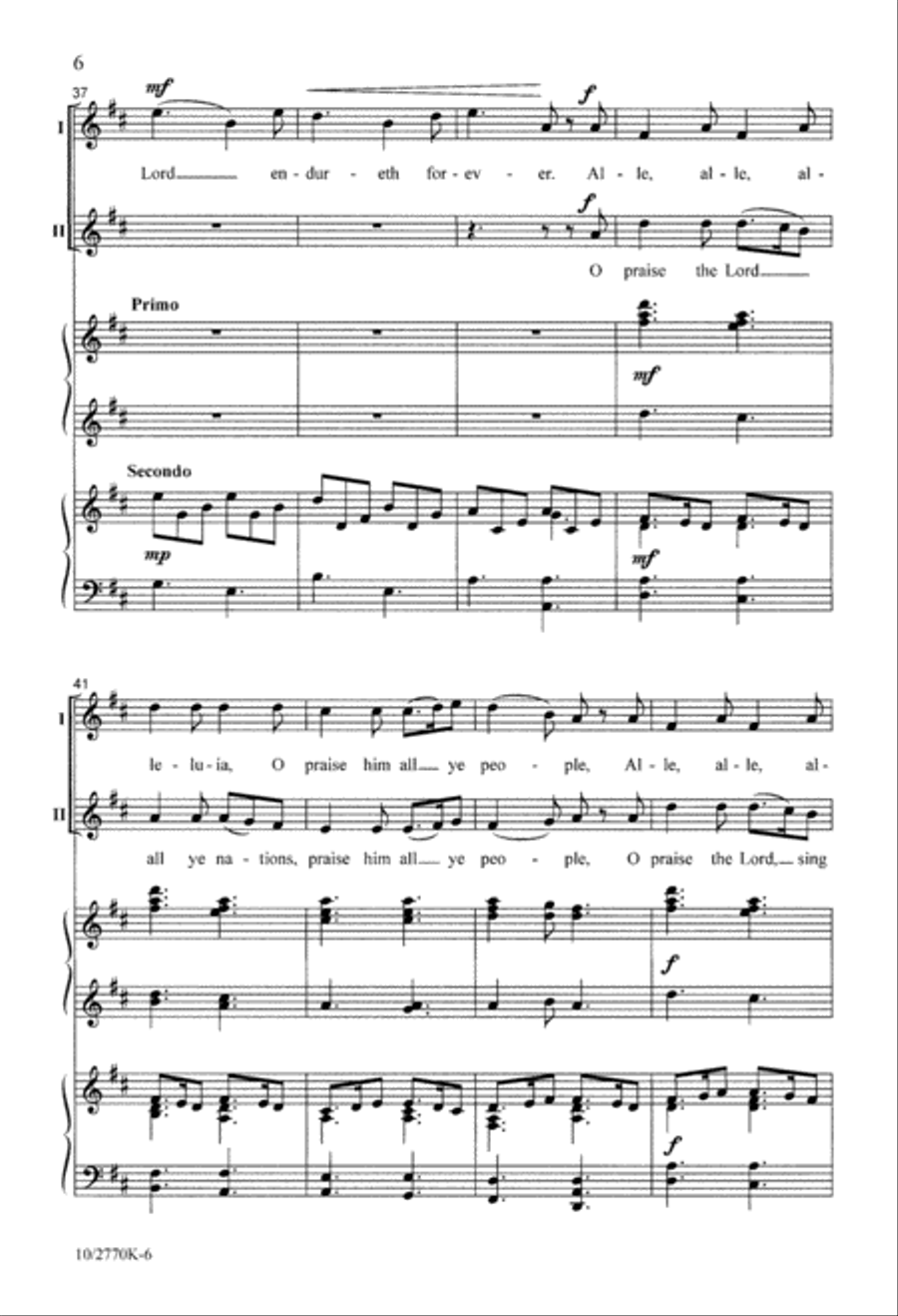 Praise Ye the Lord 2-Part scores gallery preview page 6