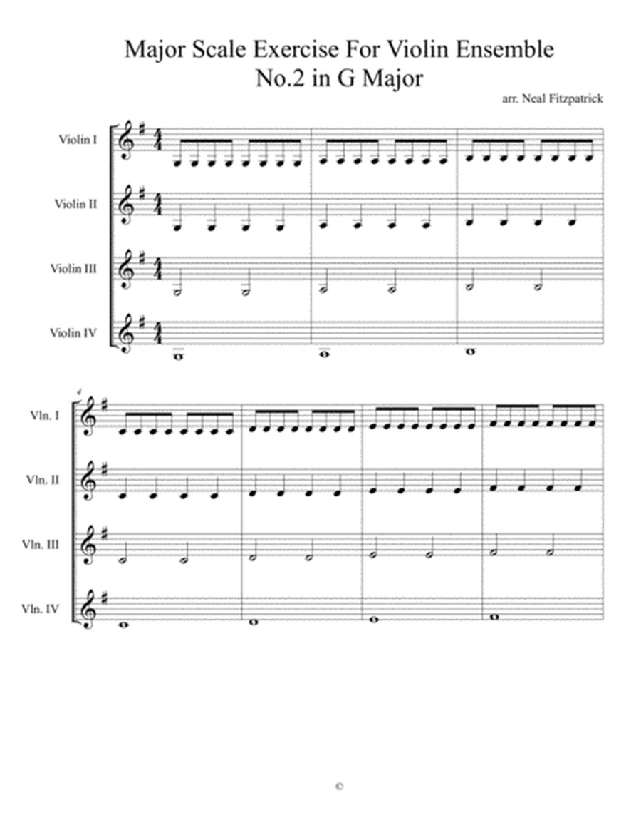 Major Scale Exercise For Violin Ensemble No.2 in G Major