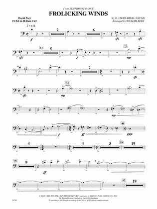 Frolicking Winds (from Symphonic Dance): (wp) B-flat Tuba B.C.