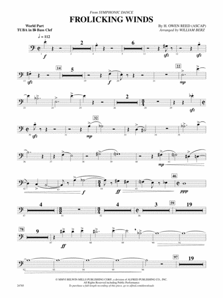 Frolicking Winds (from Symphonic Dance): (wp) B-flat Tuba B.C.