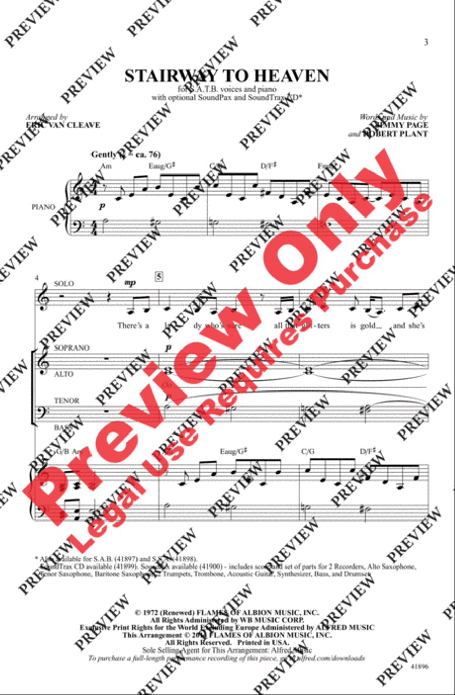 Stairway to Heaven 4-Part scores gallery preview page 2